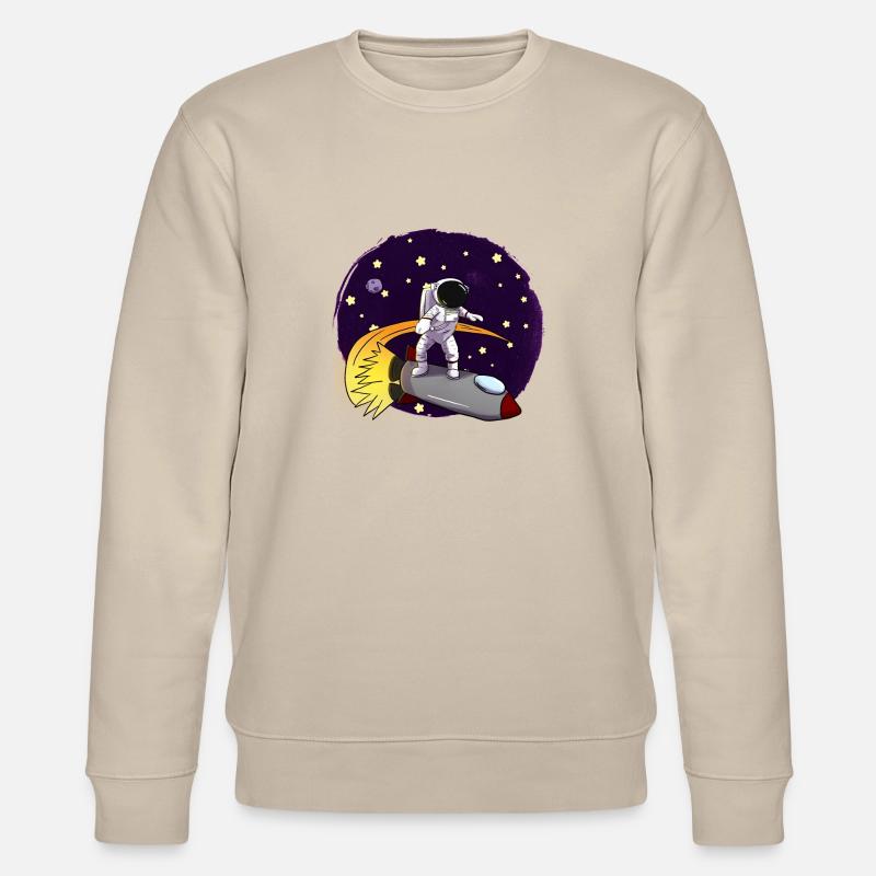 Astronaut Auf Rakete - Stanley/Stella Unisex Bio-Sweatshirt CHANGER  - Beige