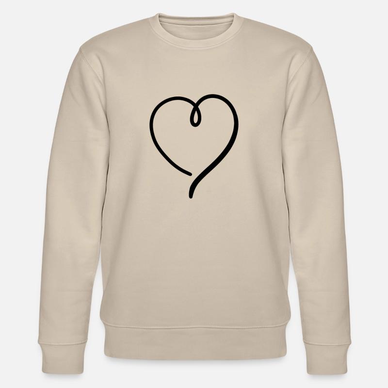 Herz Schwarz Modern - Stanley/Stella Unisex Bio-Sweatshirt CHANGER  - Beige
