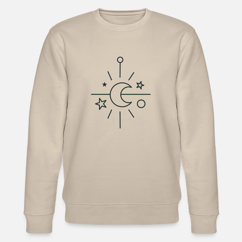 BOHO Central crescent moon - Stanley/Stella CHANGER Unisex Organic Sweatshirt - beige