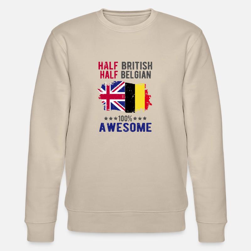 Half British Half Belgian - Stanley/Stella CHANGER Unisex Organic Sweatshirt - beige