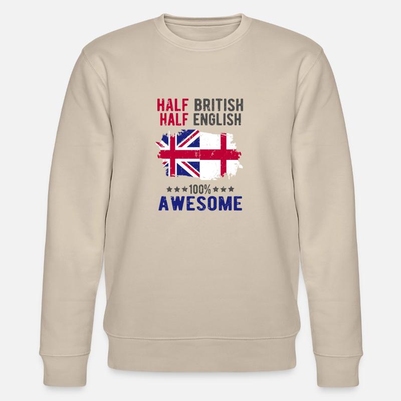 Half British Half English - Stanley/Stella CHANGER Unisex Organic Sweatshirt - beige