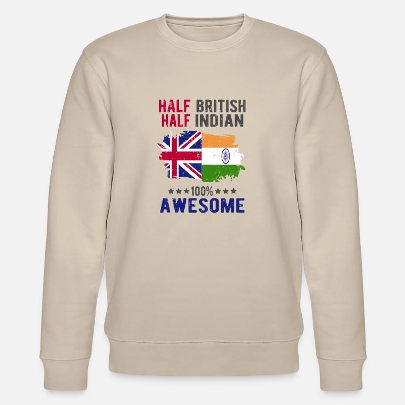 Half British Half Indian - Stanley/Stella CHANGER Unisex Organic Sweatshirt - beige
