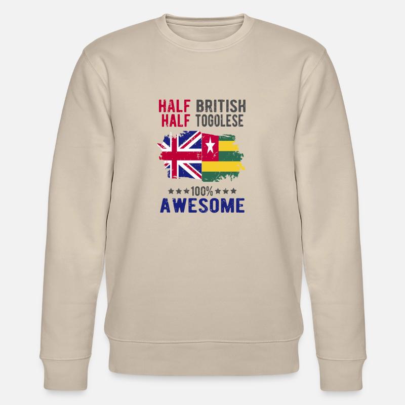 Half British Half Tongolese - Stanley/Stella CHANGER Unisex Organic Sweatshirt - beige