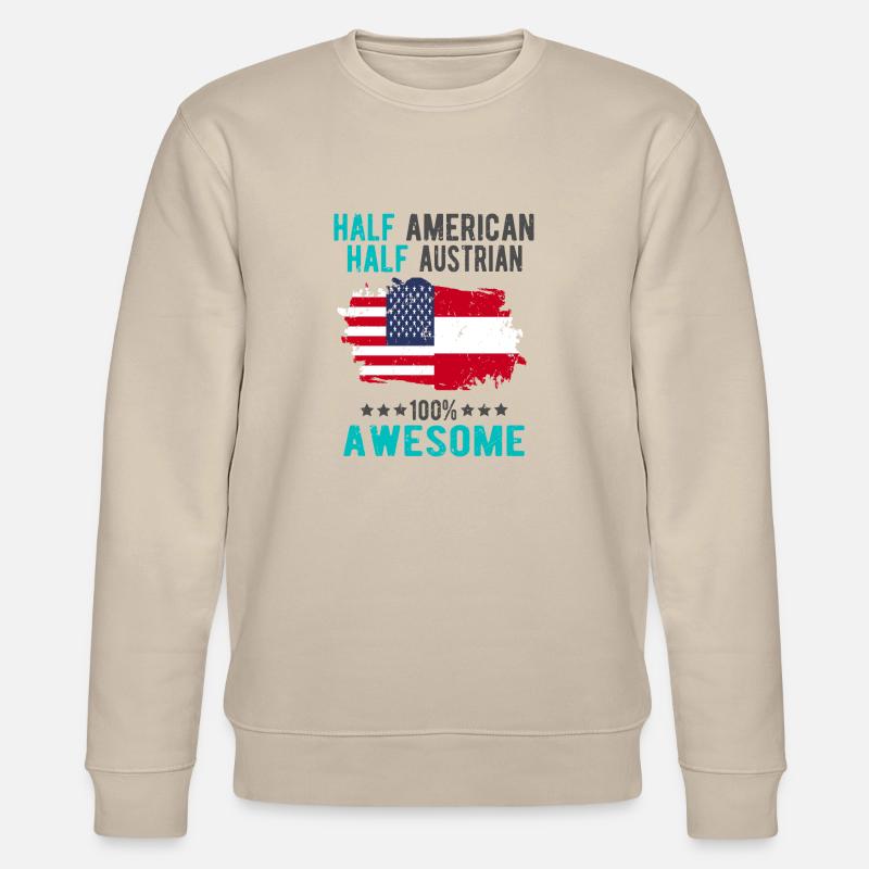 Half American Half Austrian - Stanley/Stella CHANGER Unisex Organic Sweatshirt - beige