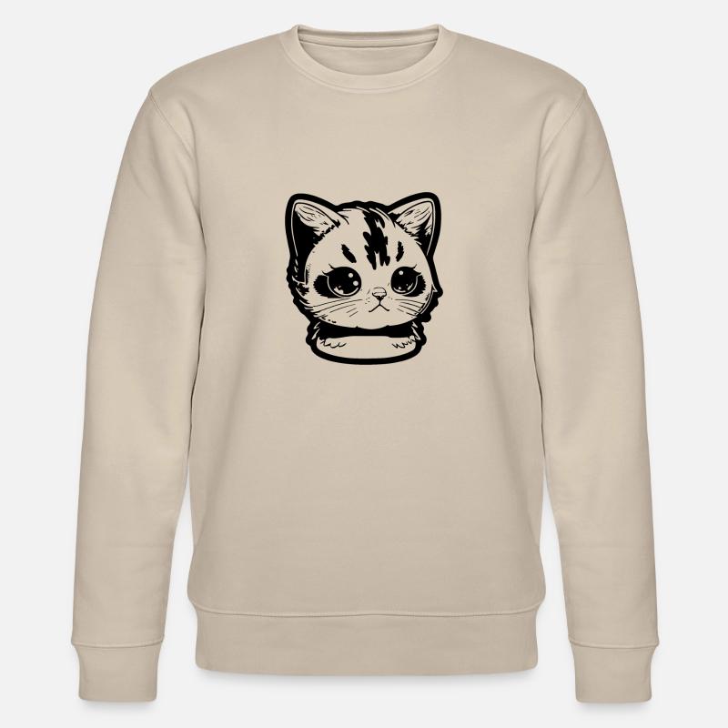 Katze black - Stanley/Stella Unisex Bio-Sweatshirt CHANGER  - Beige