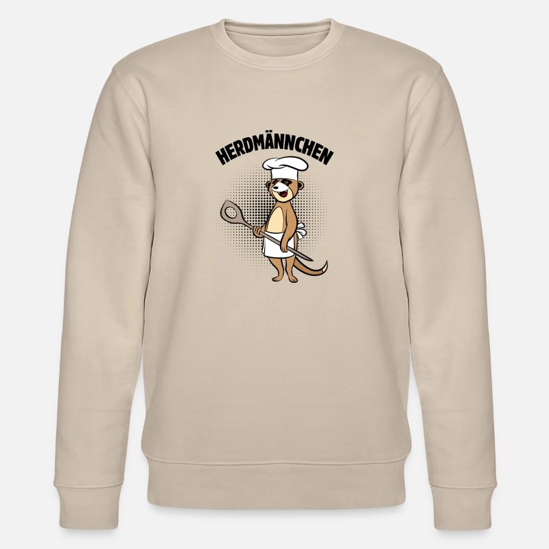 Herdmännchen - Erdmännchen mit Kochlöffel - Stanley/Stella Unisex Bio-Sweatshirt CHANGER  - Beige