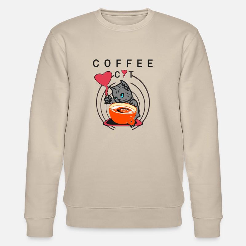 Coffee cat - Stanley/Stella Unisex Bio-Sweatshirt CHANGER  - Beige