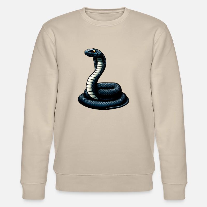 Schwarze Schlangen-Mamba - Stanley/Stella Unisex Bio-Sweatshirt CHANGER  - Beige