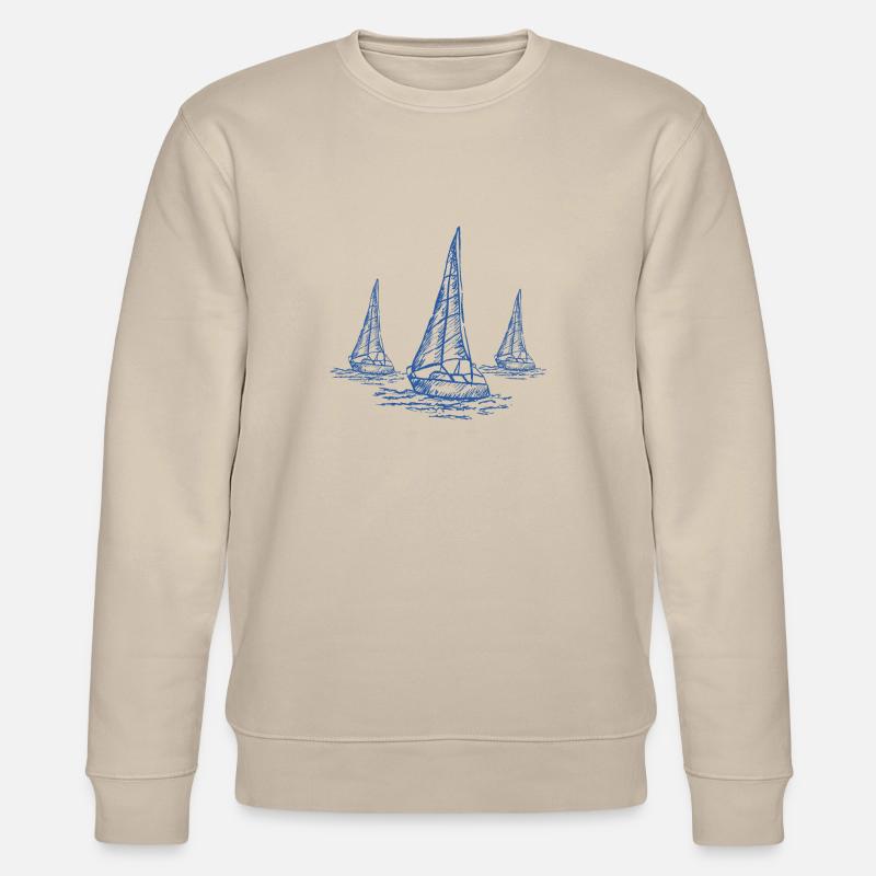 Segelboote Geschenk Segler - Stanley/Stella Unisex Bio-Sweatshirt CHANGER  - Beige