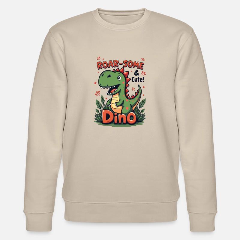 DINO. BRÜLLEN - ETWAS & SÜSS ! - Stanley/Stella Unisex Bio-Sweatshirt CHANGER  - Beige