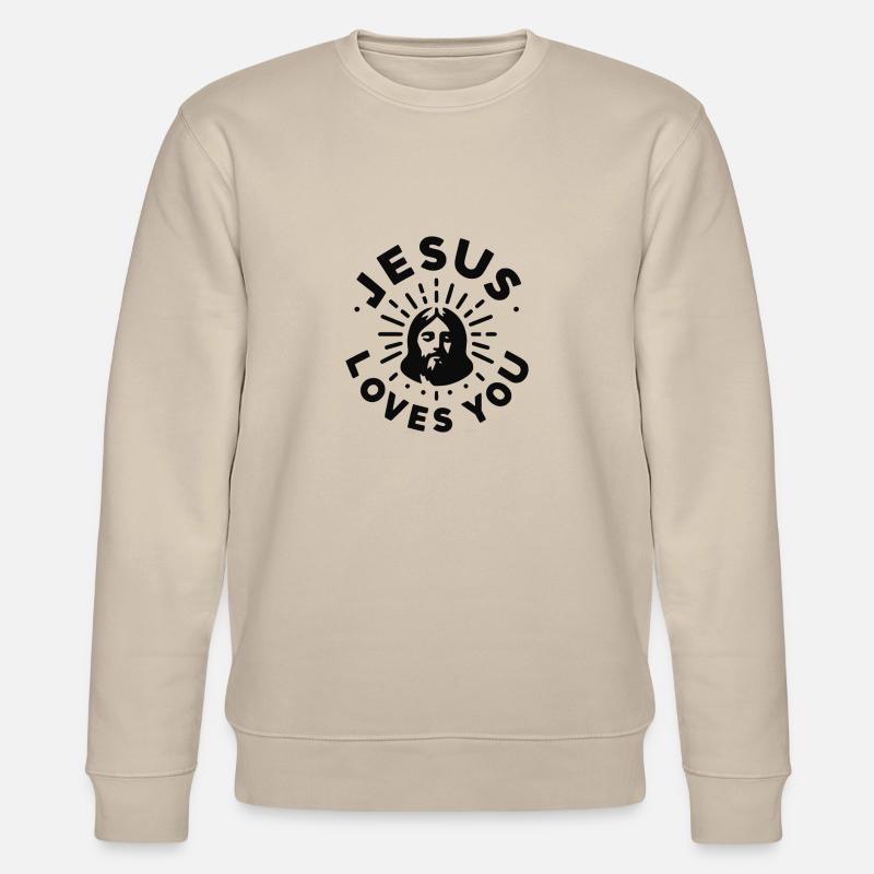 Jesus liebt dich - Stanley/Stella Unisex Bio-Sweatshirt CHANGER  - Beige