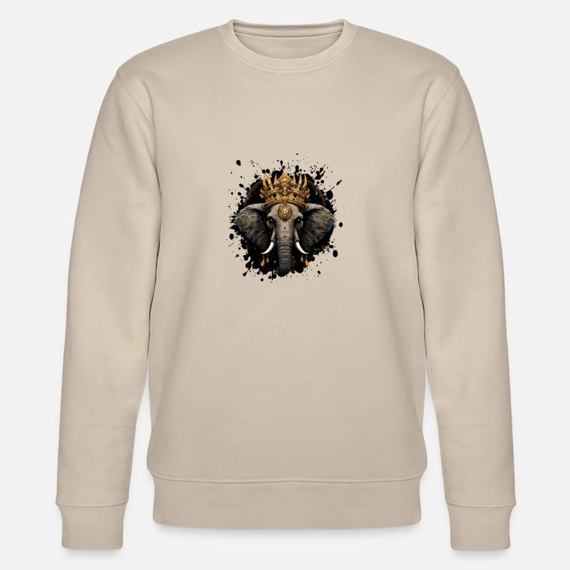 elefant krone tier - Stanley/Stella Unisex Bio-Sweatshirt CHANGER  - Beige