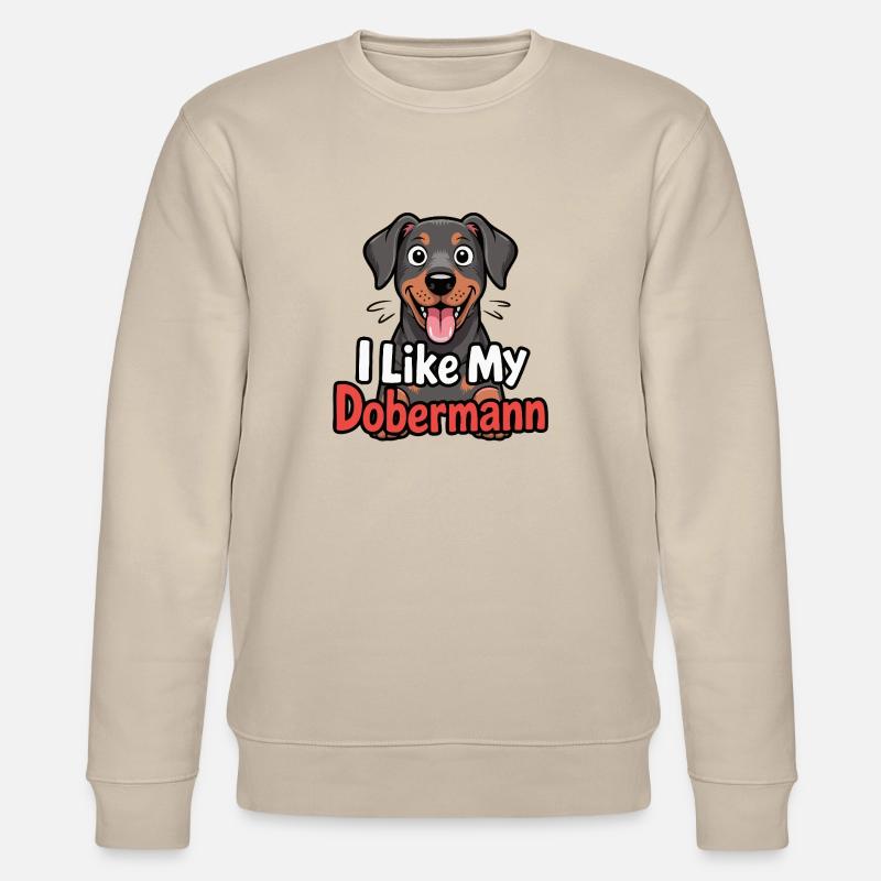 J’aime mon chien Doberman Love - Sweat bio CHANGER Stanley/Stella Unisexe - beige