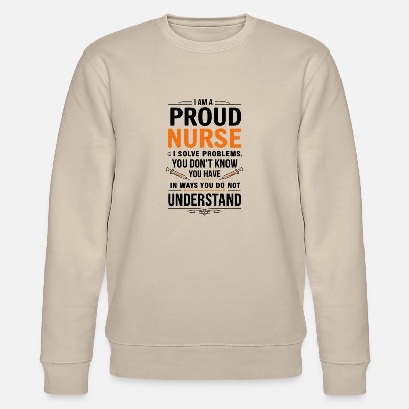 Stolze Krankenschwester Spruch - Stanley/Stella Unisex Bio-Sweatshirt CHANGER  - Beige