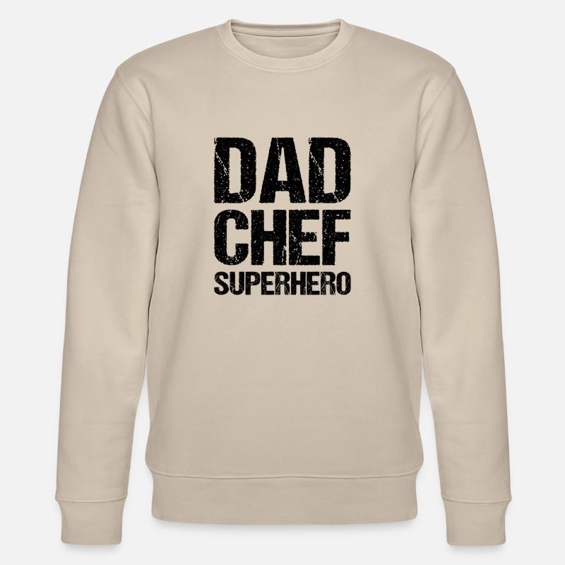 Dad Chef Superheld Papa - Stanley/Stella Unisex Bio-Sweatshirt CHANGER  - Beige