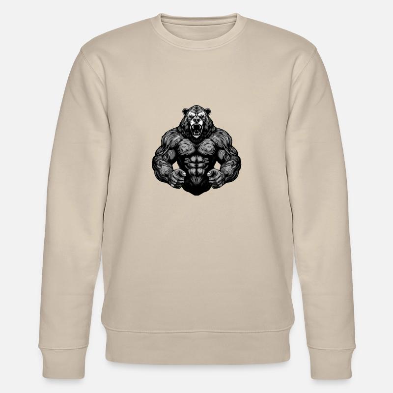 Musculation Bear Grizzly Muscles - Sweat bio CHANGER Stanley/Stella Unisexe - beige