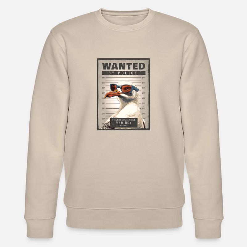 Fischbrötchendieb Möwe - Stanley/Stella Unisex Bio-Sweatshirt CHANGER  - Beige