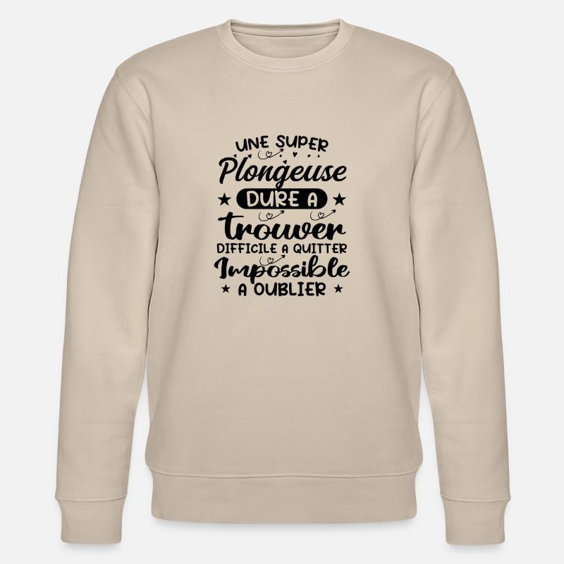 A Super Diver - Diver Gift - Stanley/Stella CHANGER Unisex Organic Sweatshirt - beige