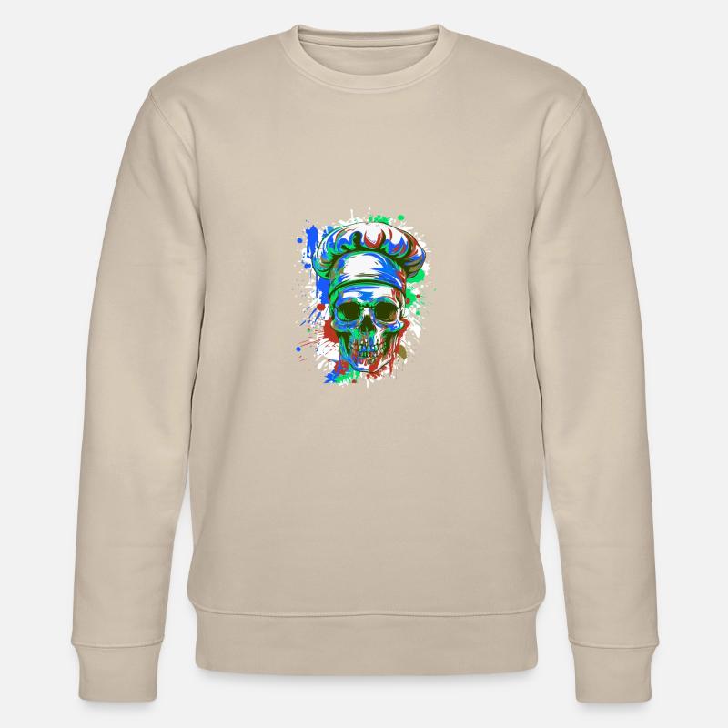 Chefkoch Koch Skull - Stanley/Stella Unisex Bio-Sweatshirt CHANGER  - Beige