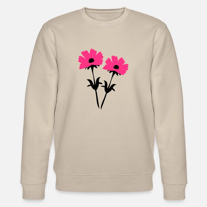 cosmos_flowers - Stanley/Stella Unisex Bio-Sweatshirt CHANGER  - Beige