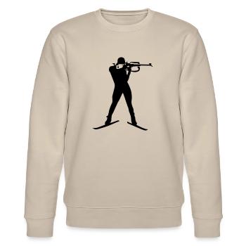 Biathlon - Stanley/Stella Unisex Bio-Sweatshirt CHANGER  - Beige - Vorne - Nik (191cm) & Marisol (170cm)