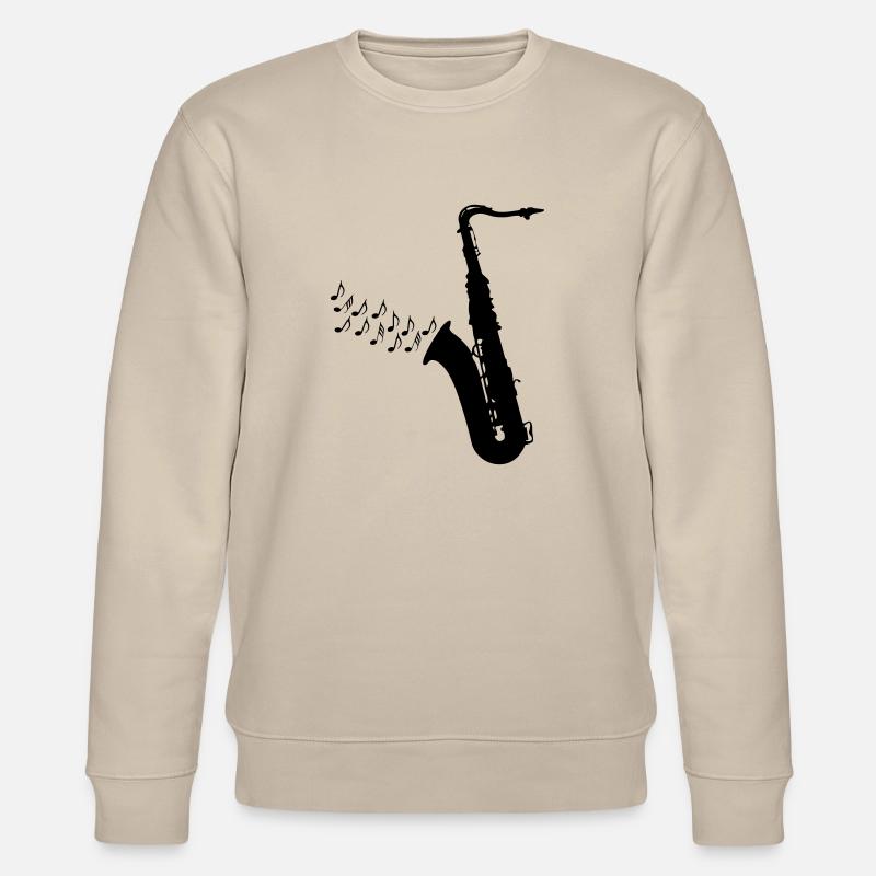 Saxofon mit Musiknoten - Stanley/Stella Unisex Bio-Sweatshirt CHANGER  - Beige