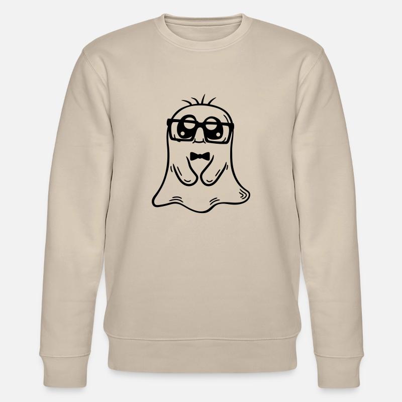 Friendly Nerd Ghost Comic - Stanley/Stella CHANGER Unisex Organic Sweatshirt - beige