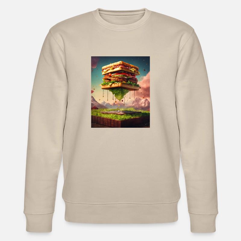 3D Burgerwürfel: Digitale Kunst - Stanley/Stella Unisex Bio-Sweatshirt CHANGER  - Beige