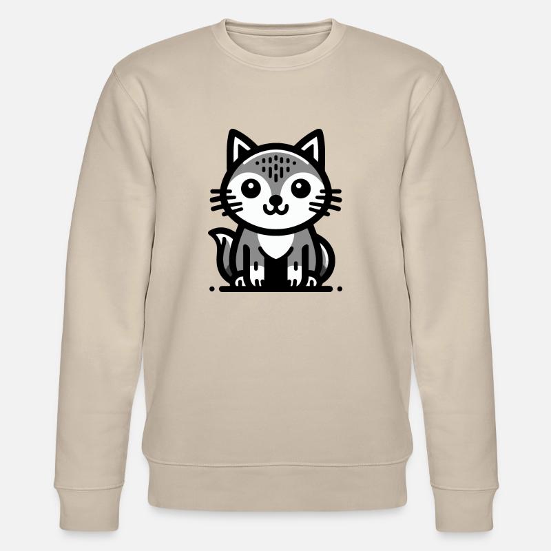 Chat de dessin animé mignon - Sweat bio CHANGER Stanley/Stella Unisexe - beige