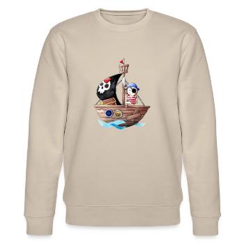 Petit pirate avec son bateau - Sweat bio CHANGER Stanley/Stella Unisexe - beige - Devant - Nik (191cm) & Marisol (170cm)