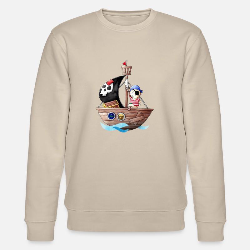 Petit pirate avec son bateau - Sweat bio CHANGER Stanley/Stella Unisexe - beige