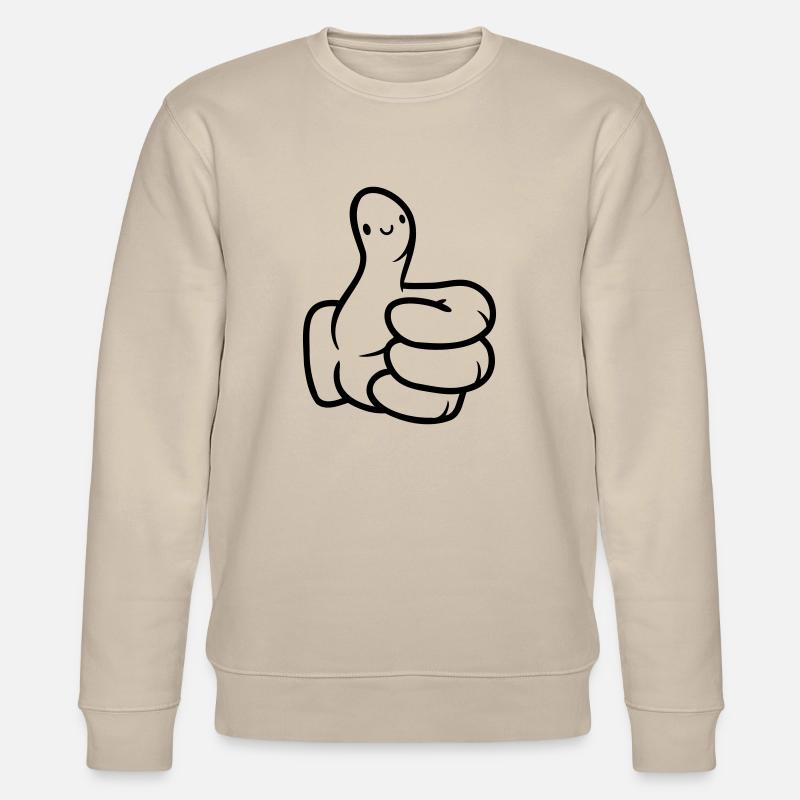 Süßes Gesicht Hand Daumen - Stanley/Stella Unisex Bio-Sweatshirt CHANGER  - Beige