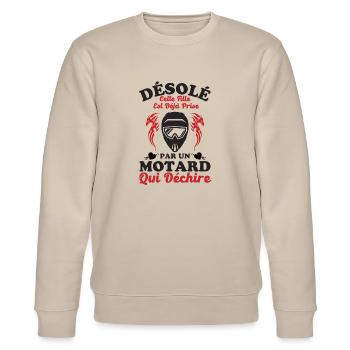 Amoureuse d un motard qui déchire 4 - Sweat bio CHANGER Stanley/Stella Unisexe - beige - Devant - Nik (191cm) & Marisol (170cm)
