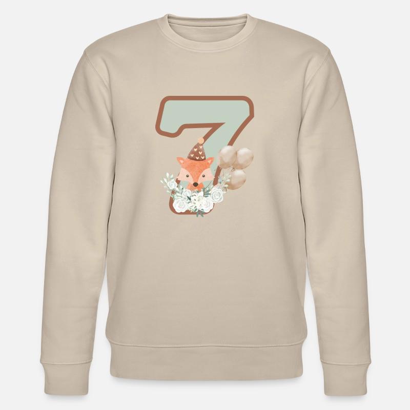 7e anniversaire renard fleurs - Sweat bio CHANGER Stanley/Stella Unisexe - beige