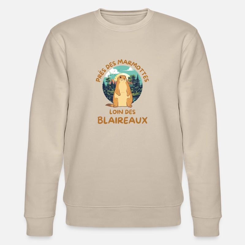 Humour marmotte - Sweat bio CHANGER Stanley/Stella Unisexe - beige