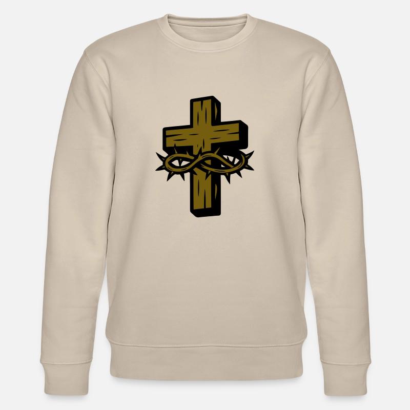 Croix Couronne d’épines Symbole - Sweat bio CHANGER Stanley/Stella Unisexe - beige