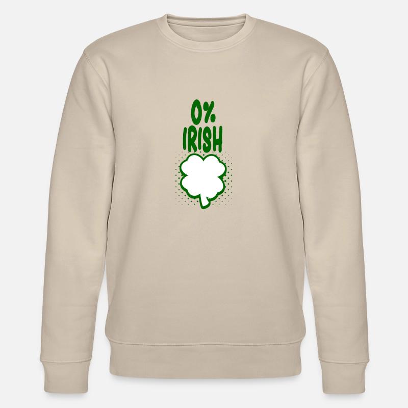 0% Irish - Spaß Tshirt - Geschenk - Stanley/Stella Unisex Bio-Sweatshirt CHANGER  - Beige