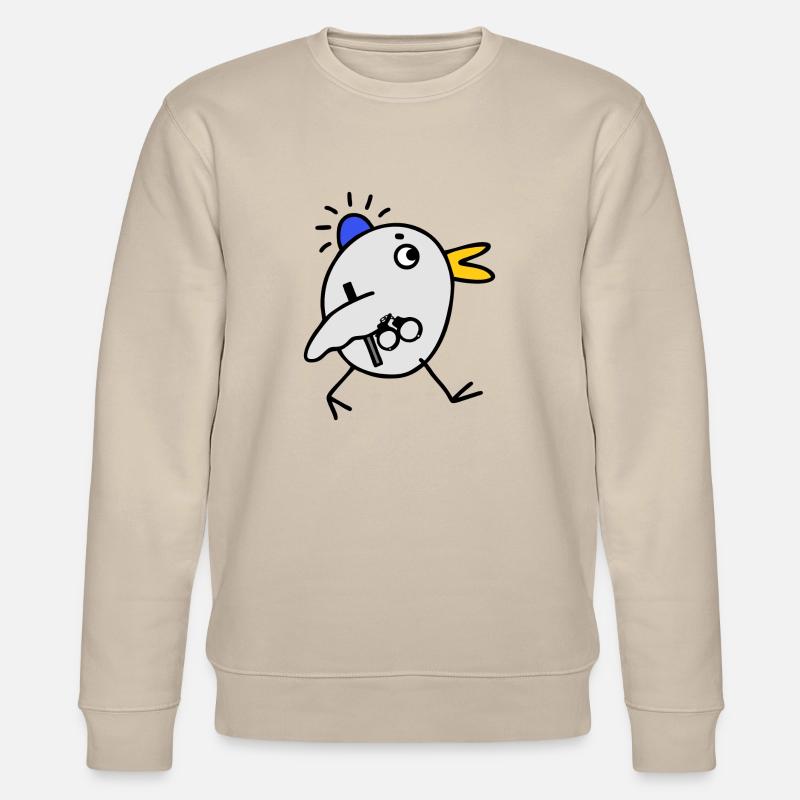 Blaulicht Handschellen Vogel Polizei - Stanley/Stella Unisex Bio-Sweatshirt CHANGER  - Beige
