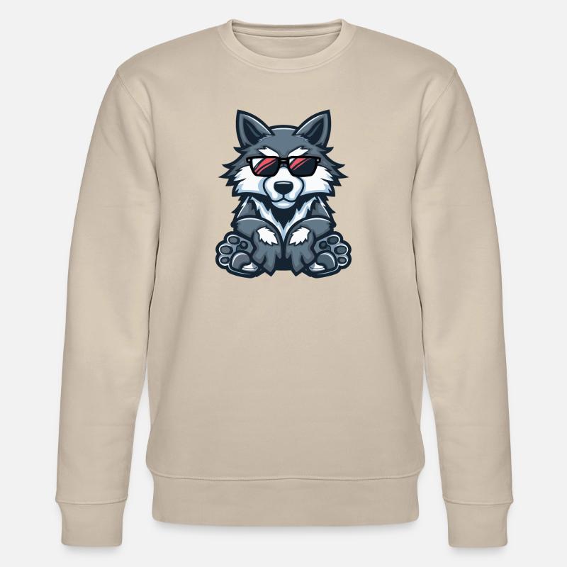 Wolf Comic Cool - Stanley/Stella CHANGER Unisex Organic Sweatshirt - beige
