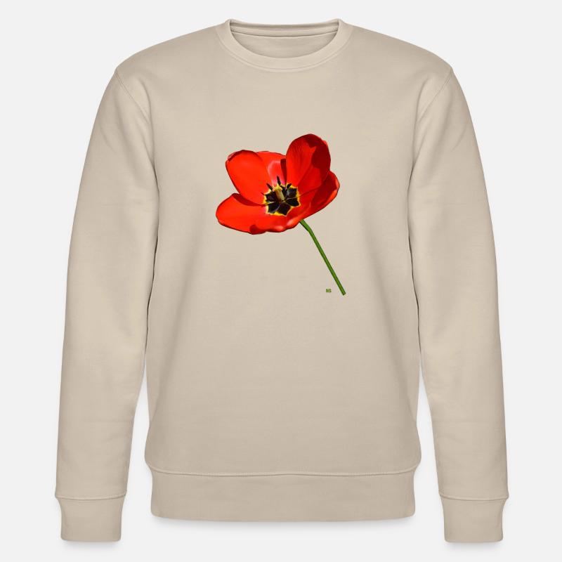 Roter Mohn - Stanley/Stella Unisex Bio-Sweatshirt CHANGER  - Beige