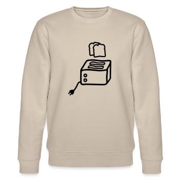 Toaster Toastbrot - Stanley/Stella Unisex Bio-Sweatshirt CHANGER  - Beige - Vorne - Nik (191cm) & Marisol (170cm)