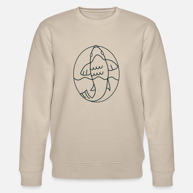 Koi nageant dans un ovale - Sweat bio CHANGER Stanley/Stella Unisexe - beige