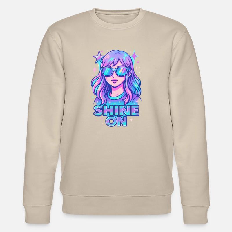 Kosmische Träumerin Mädchen Illustration - Stanley/Stella Unisex Bio-Sweatshirt CHANGER  - Beige