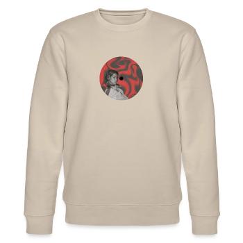 Disk Girl Zigaretten Kopie 2 - Stanley/Stella Unisex Bio-Sweatshirt CHANGER  - Beige - Vorne - Nik (191cm) & Marisol (170cm)