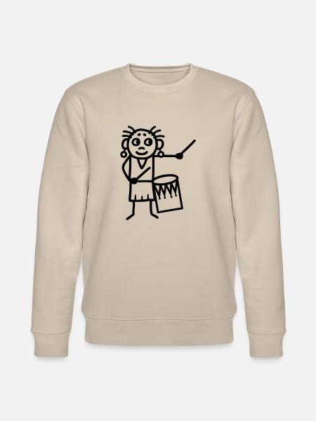 Frau mit Surdo - Stanley/Stella Unisex Bio-Sweatshirt CHANGER  - Beige