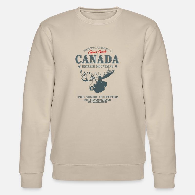 Canada - Moose - Elch - Stanley/Stella Unisex Bio-Sweatshirt CHANGER  - Beige