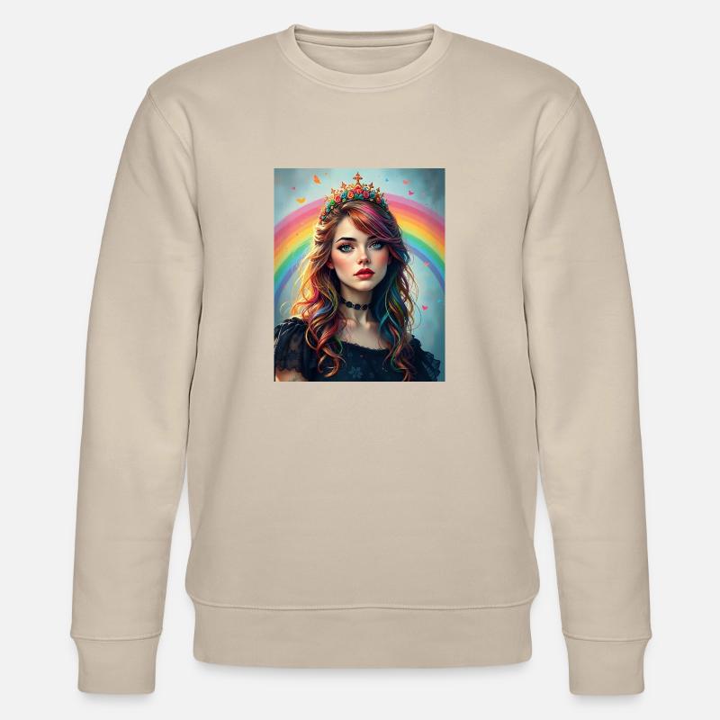 Rainbow Punk Princess - Stanley/Stella Unisex Bio-Sweatshirt CHANGER  - Beige