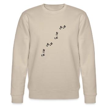 Pfoten - Spuren - Stanley/Stella Unisex Bio-Sweatshirt CHANGER  - Beige - Vorne - Nik (191cm) & Marisol (170cm)