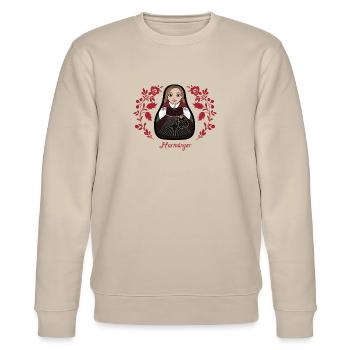 Harmångerstinta mit Blumen - Stanley/Stella Unisex Bio-Sweatshirt CHANGER  - Beige - Vorne - Nik (191cm) & Marisol (170cm)