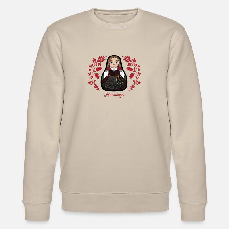Harmångerstinta mit Blumen - Stanley/Stella Unisex Bio-Sweatshirt CHANGER  - Beige